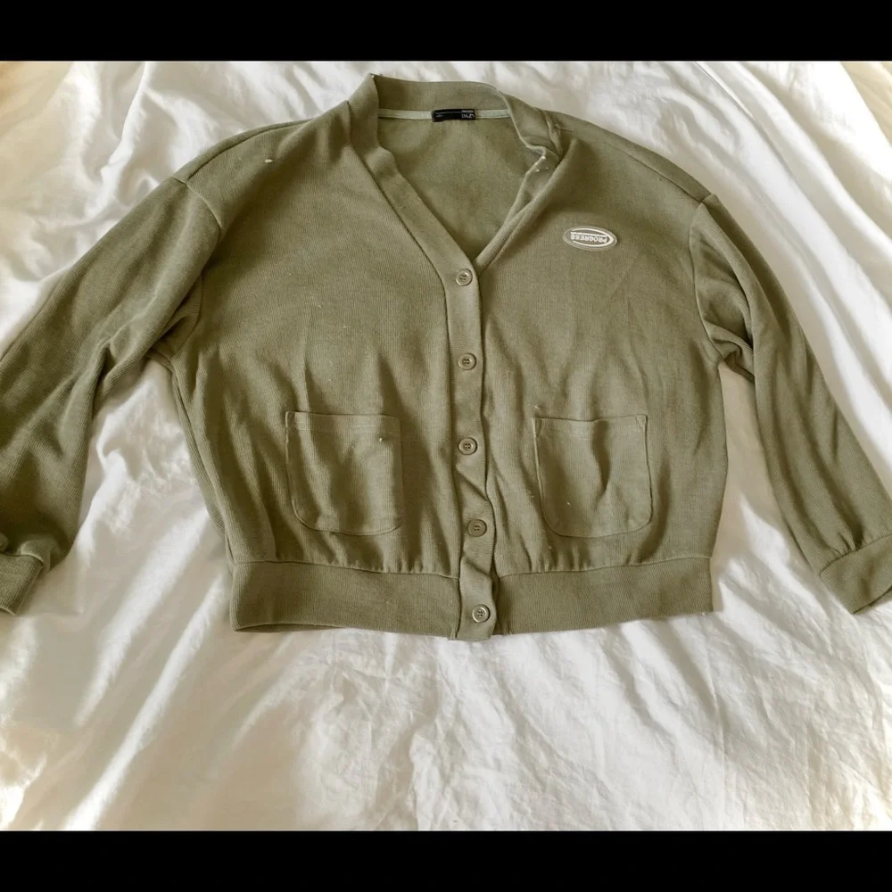 DAZY Patched Dual Pockets Drop Shoulder Jacket - Picture 1 of 2